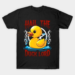 Hail the Duck Lord Pun Meme Men Women Funny Halloween T-Shirt